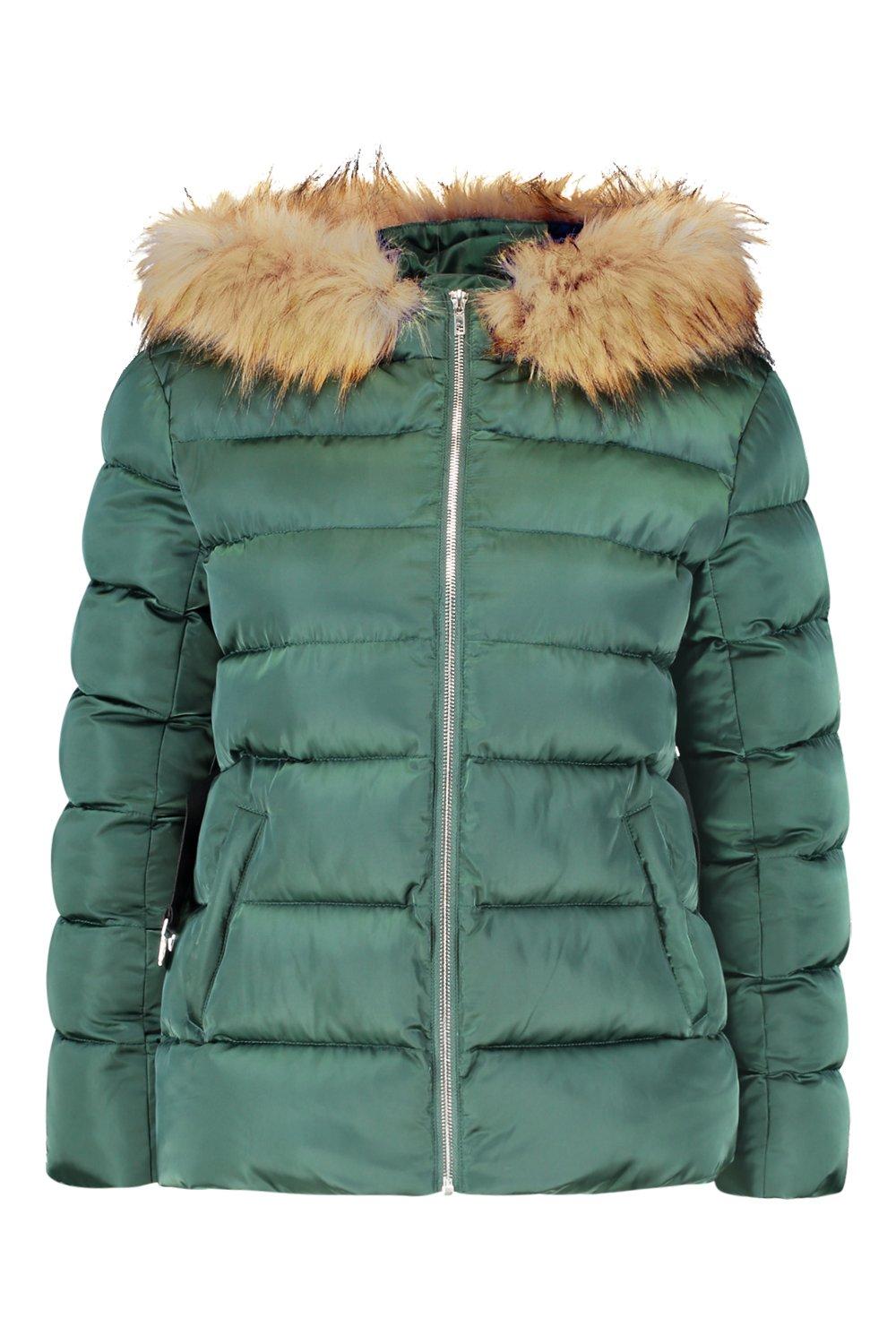 Boohoo belted satin quilted coat shop